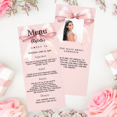 Pink bow photo fun faits carte menu