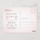 Pink Bow Photo Grad Party Graduation Invitation (Dos)