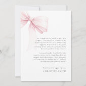 Pink Bow Photo Graduation Arch Carte de remercieme (Dos)