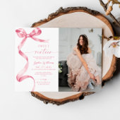 Pink Bow Photo Sweet 16 Anniversaire Invitation