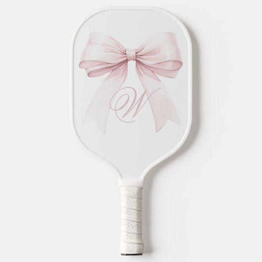 Pink Bow Pickleball Paddle - Monogram cadeau voor  (Voorkant)