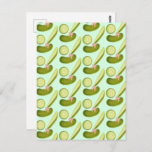 Pink Bow Pickles Briefkaart (Voorkant / Achterkant)