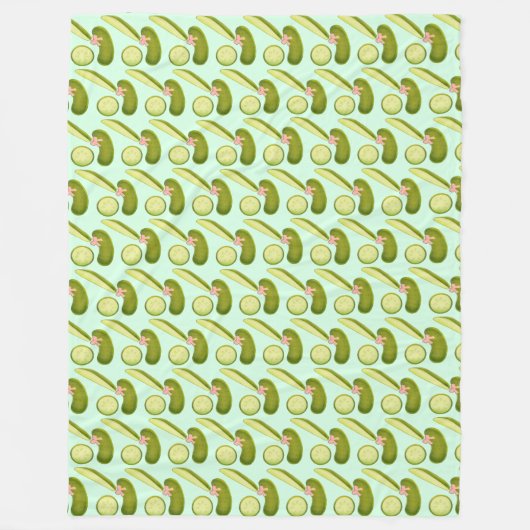 Pink Bow Pickles Fleece Deken (Voorkant)