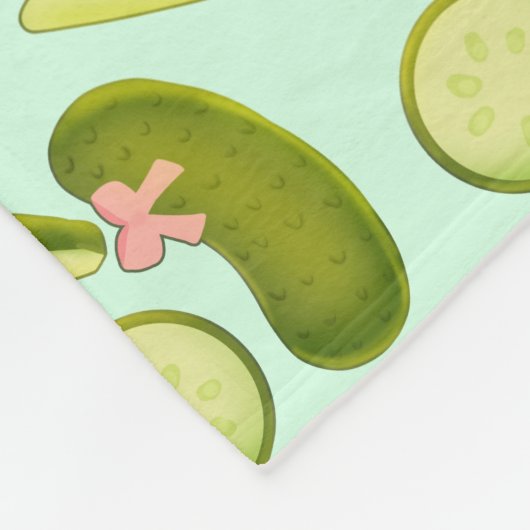 Pink Bow Pickles Fleece Deken (Hoek)