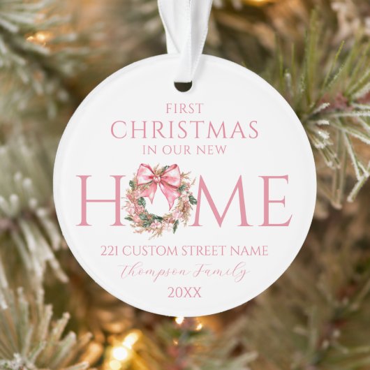 Pink Bow Premier Noël Dans Notre Nouvelle Maison N (Arbre)