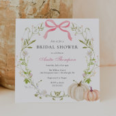 Pink Bow Pumpkin Floral Vrijgezellenfeest Kaart