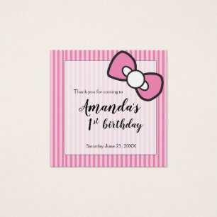 Pink Bow, rayures, 1ère fête d'anniversaire