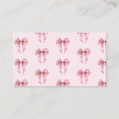 Pink Bow Recette de carte insert Elle est en train (Dos)