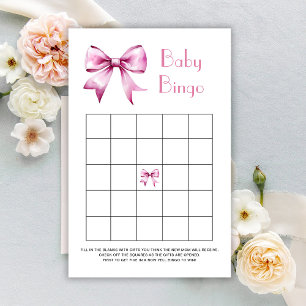 Pink Bow Ribbon Baby Bingo spel