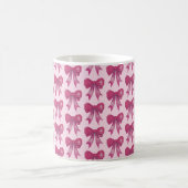 Pink Bow Ribbon Love Motif Valentine Coffee Mug (Centre)
