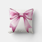 Pink Bow Ribbon Nursery Kussen (Voorkant)