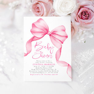 Pink Bow Schattige Sweet Baby Girl Baby shower Kaart