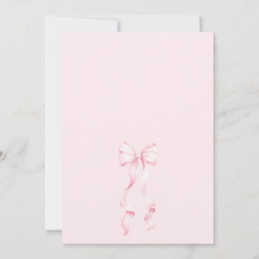 Pink Bow Script Baby Shower Invitation (Dos)