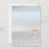 Pink Bow Silver Glitter Bokeh Vrijgezellenfeest Kaart (Achterkant)