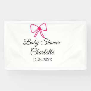 PINK BOW SIMPLE BABY SHOWER NAAM TOEVOEGEN DATUM M SPANDOEK