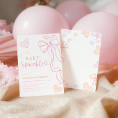 Pink Bow Sprinkle Baby Shower Invitation