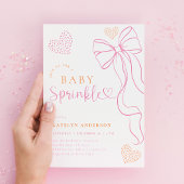 Pink Bow Sprinkle Baby Shower Invitation