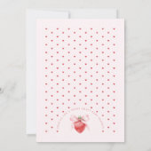 Pink Bow Strawberry Baby shower Uitnodiging (Achterkant)