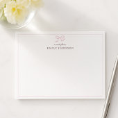 Pink Bow & Stripes a Note From Flat Note Card Kaart