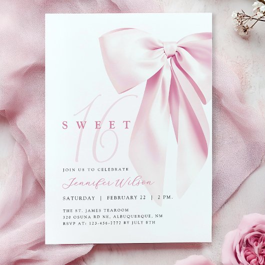 Pink Bow Sweet 16 verjaardag Kaart