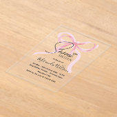 Pink Bow Sweet Sixteen Birthday Acrylic Invitation (Poser)
