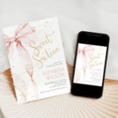 Pink Bow Sweet Sixteen Birthday Invitation