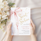 Pink Bow Sweet Sixteen Birthday Invitation