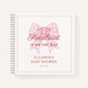 Pink Bow Sweetheart Baby shower Guestbook Notitieboek
