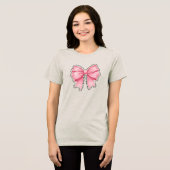 Pink Bow T-Shirt • Elegant Thanksgiving Outfit (Voorkant volledig)