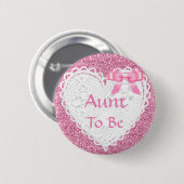 Pink Bow Tante om Baby shower Button (Voorkant /achterkant)