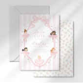 Pink Bow Tutu Cute Ballerina Birthday Invitation