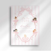 Pink Bow Tutu Cute Ballerina Birthday Invitation