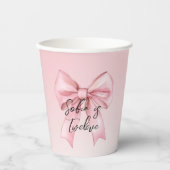 Pink Bow Twelve Birthday  Papieren Bekers (Voorkant)