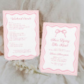 Pink Bow Tying The Knot Bachelorette Party Kaart