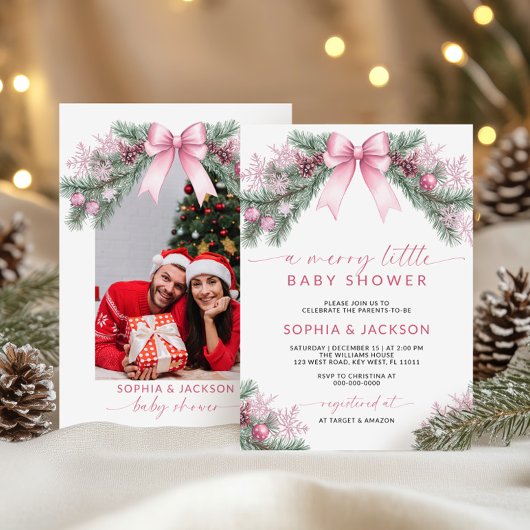 Pink Bow Une Jolie Petite Invitation Baby shower