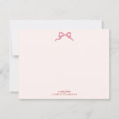 Pink Bow Valentine’s Day Note Card Kaart (Voorkant)