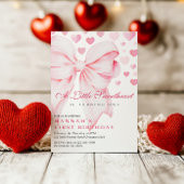 Pink Bow Valentine's First Birthday Invitation