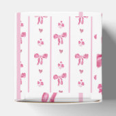 Pink Bow Vertical Stripe - preppy coquette verjaar Bedankdoosjes (Bovenkant)