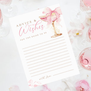 Pink Bow Vrijgezellenfeest Advies en wensen Kaart