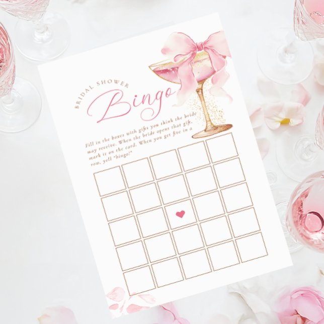 Pink Bow Vrijgezellenfeest Bingo spel (Creator heeft geüpload)