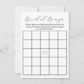 Pink Bow Vrijgezellenfeest Bingo spel – Afdrukbaar Notitiekaartje (Voorkant)