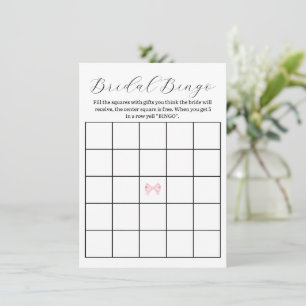 Pink Bow Vrijgezellenfeest Bingo spel – Afdrukbaar Notitiekaartje