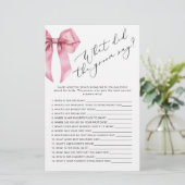 Pink Bow Wat zei de bruidegom vrijgezellenfeest sp (Staand voorkant)