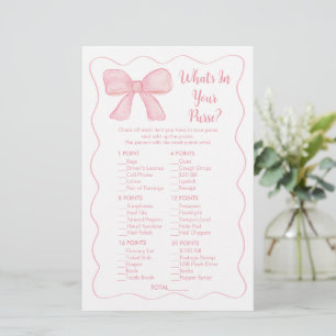 Pink Bow Wat zit er in je portemonnee Baby shower 