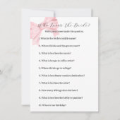 Pink Bow Who Knows The Bride Game beroemd gemaakt  Notitiekaartje (Voorkant)