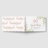 Pink Bow  wilde bloem Baby shower Gastenboek (Volledig)