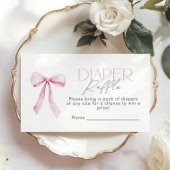 Pink Bow Wildflower Luier verloot ticket Informatiekaartje