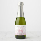 Pink Bow Winter Baby Pop It When She Pops Sparkling Wijnetiket (Voorkant)