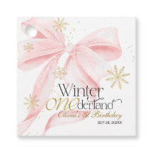 Pink Bow Winter Onederland 1st Birthday