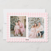 Pink Bow Wreath Christmas Feestdagenkaart (Achterkant)